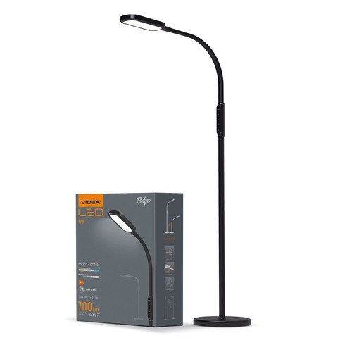 12W Tokyo LED Stehlampe, dimmbar - 1280lm, schwarz, Touch-Steuerung, einstellbare CCT, flicker free