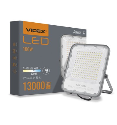 100W LED Fluter - 150lm/W, IP65, Grau, 5000K, Außenbereich