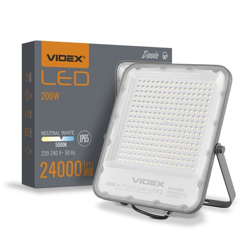 200W LED Fluter - 150lm/W, 30.000lm, IP65, 5000K, graues Gehäuse