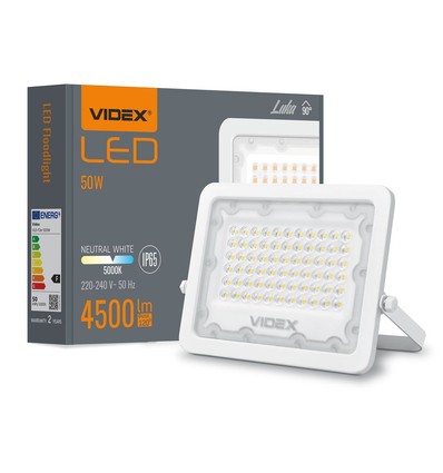 50W LED-Fluter - 4500lm, IP65, Außenbereich, weiß/grau