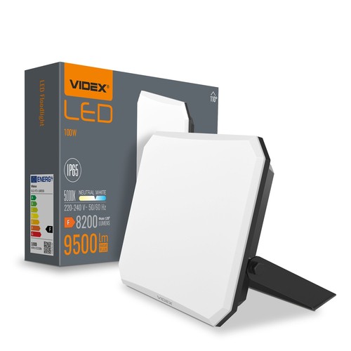 100W LED Flutlichtstrahler, schwarz - 9500lm, IP65, 5000K, Außenbereich, Arbeitsleuchte