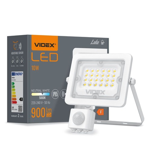 10W LED Fluter mit Sensor - 100lm/W, IP65, 5000K, schwarz