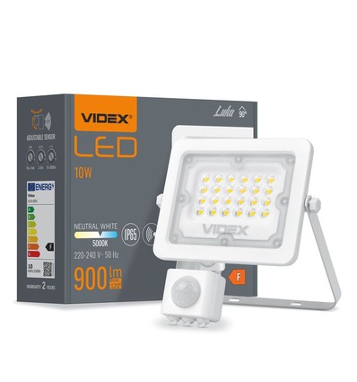 10W LED Fluter mit Sensor - 100lm/W, IP65, 5000K, schwarz