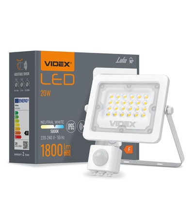 20W LED Fluter mit Sensor - 6500lm, IP65, IK07, grau, Außenbereich
