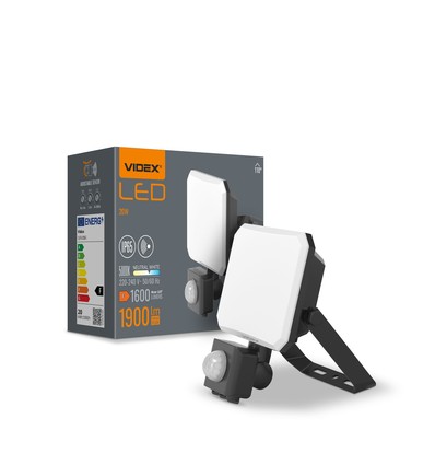 20W LED Fluter mit Sensor - IP65, 5000K, schwarz, Außenbereich, Bewegungsmelder
