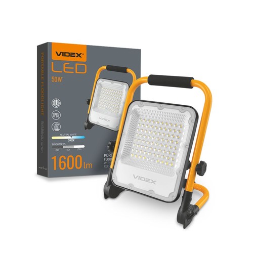 50W Akku LED Fluter - 1600lm, IP65, tragbar, Arbeitsleuchte, 3 Helligkeitsstufen, USB-C Output