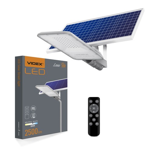 LED Solar-Straßenlaterne - 2500 Lumen, inkl. Fernbedienung, Solar, IP65
