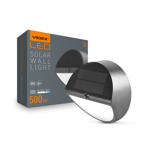 Solar-Wandleuchte mit Sensor - IP54, 120° Abstrahlwinkel