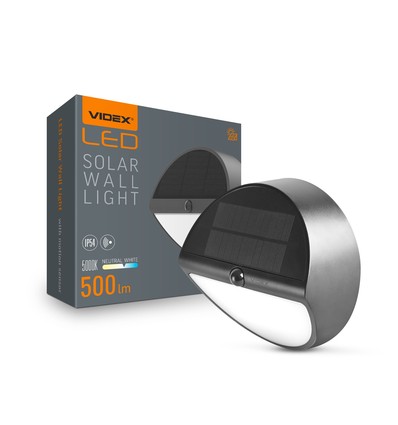 Solar-Wandleuchte mit Sensor - IP54, 120° Abstrahlwinkel