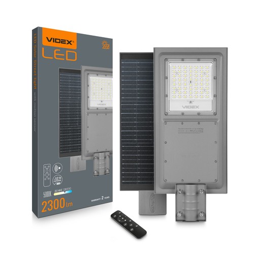 LED Solar-Straßenlaterne - 2300 Lumen, Bewegungssensor, IP65