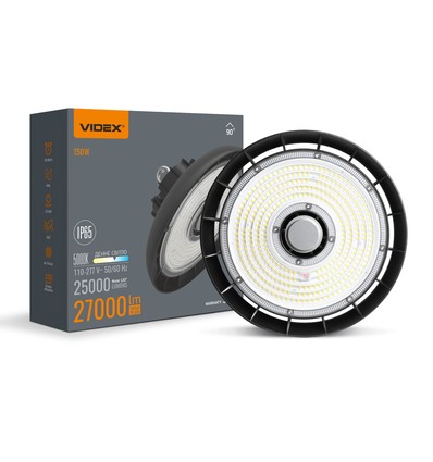 150W LED High Bay Hallenstrahler, 166lm/W - 5000K, IP65, Schwarz