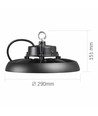 150W LED High Bay Hallenstrahler, 166lm/W - 5000K, IP65, Schwarz