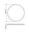 44W LED Deckenleuchte mit Hintergrundbeleuchtung, CCT - 109lm/W, IP54, Ø50cm, weißer Rand, 3 Lichtfarben