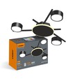 3x GX53 Deckenspot mit Backlight, schwarz - 20x8,5cm, IP20, inkl. 9W Backlight, ohne Leuchtmittel