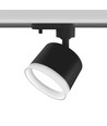 1-Phasen GX53 Schienenstrahler - Weißer Ring, ohne Leuchtmittel, 1F2W, Schwarz