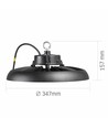 200W LED Hallenstrahler, 180lm/W - 5000K, IP65, 90 Grad, schwarzes Gehäuse