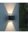 6W quadratische Wandleuchte mit Up/Down-Licht - IP54, schwarz, 2700K, verstellbarer Abstrahlwinkel, inkl. Leuchtmittel