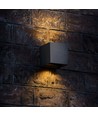 6W quadratische Wandleuchte mit Up/Down-Licht - IP54, schwarz, 2700K, verstellbarer Abstrahlwinkel, inkl. Leuchtmittel