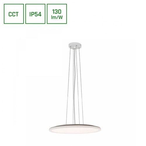 36W Nymphea Flat Duo LED Deckenleuchte - 130lm/W, IP54, Ø40cm, CCT, weißer Rand, inkl. Leuchtmittel
