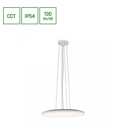 36W Nymphea Flat Duo LED Deckenleuchte - 130lm/W, IP54, Ø40cm, CCT, weißer Rand, inkl. Leuchtmittel