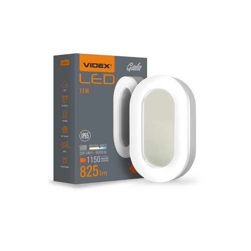 Ovale LED-Wandleuchte - 11W, IP65, IK07, 5000K, weiß