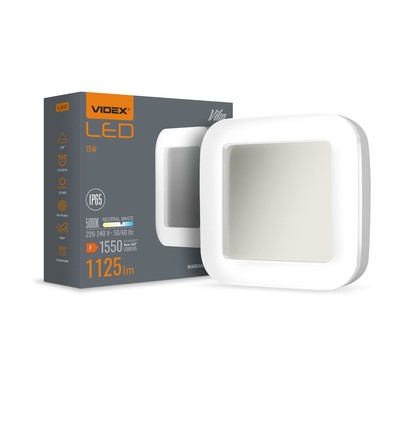 15W Vika LED Bulkhead - IP65, 5000K, 190x190mm, weiß, Wand-/Deckenleuchte