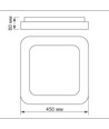 72W dimmbare LED Deckenleuchte - 45x45cm, 2700-6000K, schwarzer Rand, inkl. Fernbedienung, IP20 Innenbereich