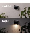 2x Solar-Wandleuchte LED - Schwarz, schöner Wandeffekt, Außenbereich