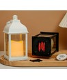 LED-Laterne - Weiß, quadratisch, Batterie, IP54 Innen-/Außenbereich