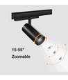 30W 3-Phasen RA92 Zoom verstellbarer CCT Schienenstrahler - 100lm/W, Schwarz, Einstellbare CCT + Helligkeit + Abstrahlwinkel