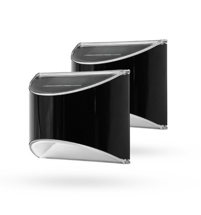 2x Solar-Wandleuchte LED - Schwarz, schöner Wandeffekt, Außenbereich