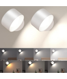 4,5W Wiederaufladbare Wandleuchte CCT - IP20, rund, weiß, 360° drehbar, inkl. Leuchtmittel und Fernbedienung