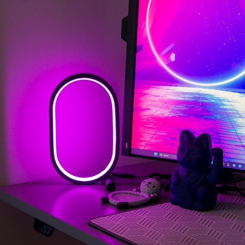 Elliptische RGBIC-Lampe - 25x15 cm, 10W, Fernbedienung, USB