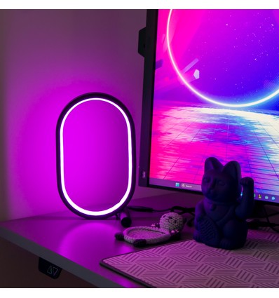 Elliptische RGBIC-Lampe - 25x15 cm, 10W, Fernbedienung, USB