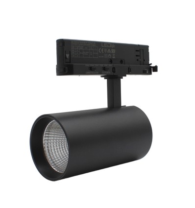 28W 3-Phasen RA90 CCT verstellbarer Schienenstrahler - 110lm/W, Schwarz, einstellbare CCT + Helligkeit, flimmerfrei