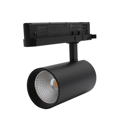 29W 3-Phasen dimmbarer RA90 Schienenstrahler - 140 lm/W, 38 Grad, Schwarz