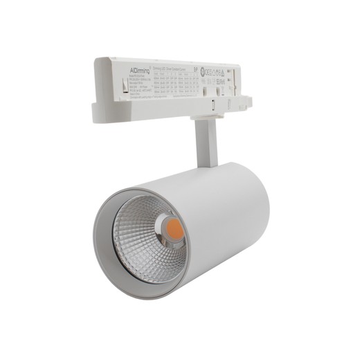 29W 3-Phasen dimmbarer RA90 Schienenstrahler - 140 lm/W, 38 Grad, Weiß