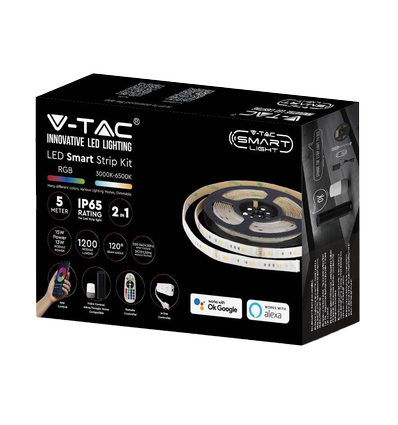90 LED Streifen Set - IP65 Streifenlicht, kompatibel mit Alexa, Google Home, RGB+3in1, EU-Stecker