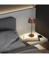 Wiederaufladbare LED-Tischlampe - Braun, Touch-Dimmbar, IP54