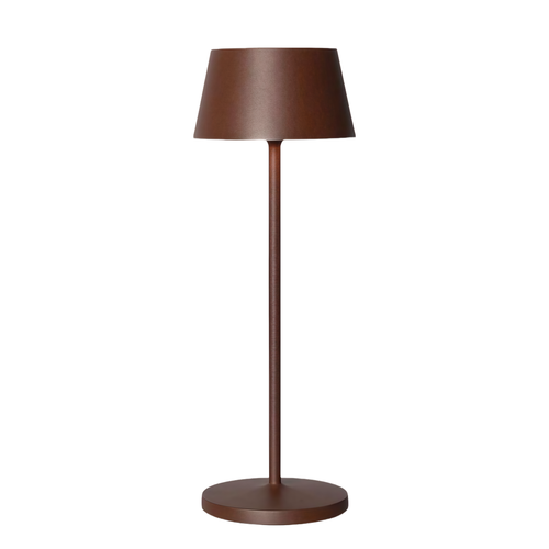 Wiederaufladbare LED-Tischlampe - Braun, Touch-Dimmbar, IP54