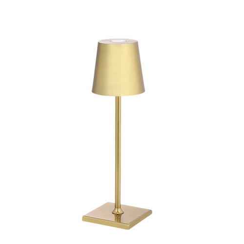 Wiederaufladbare LED Mini Tischlampe - Gold, Touch-Dimmbar, IP54