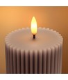 LED Sanduhr-Kerze 23cm, Flammeneffekt, grau - Ø7,5cm, Timer