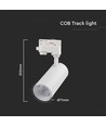 30W 3-Phasen CCT Schienenspot, RA90 - 3-in-1 Farbewechsel, weiß, COB LED