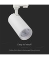 30W 3-Phasen CCT Schienenspot, RA90 - 3-in-1 Farbewechsel, weiß, COB LED