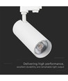 VT-47050 Schienenspot 40W - COB LED, 3in1, weißes Gehäuse, weißer Reflektor, weiße Rückabdeckung