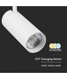 VT-47050 Schienenspot 40W - COB LED, 3in1, weißes Gehäuse, weißer Reflektor, weiße Rückabdeckung