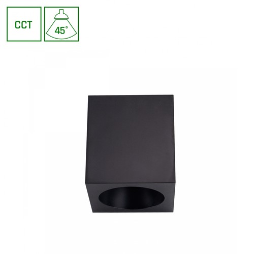 Chloe 7W quadratischer Aufbauspot - CCT, schwarz, UGR19, 90x90mm, 230V, inkl. Leuchtmittel