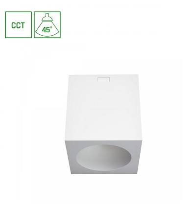 Chloe Aufbau 7W - CCT, 230V, 45°, IP20, UGR19, Ø90x100mm, weiß, quadratisch