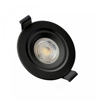 GU10 Einbaustrahler Fiale Core Flat - Schwarz, rund, schwenkbar, IP20, Lochausschnitt: Ø7,5 cm, Maße: Ø9 cm