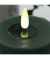 LED-Kerze 10cm, Schmelz-Optik, Flammeneffekt - Ø7,5cm, grün